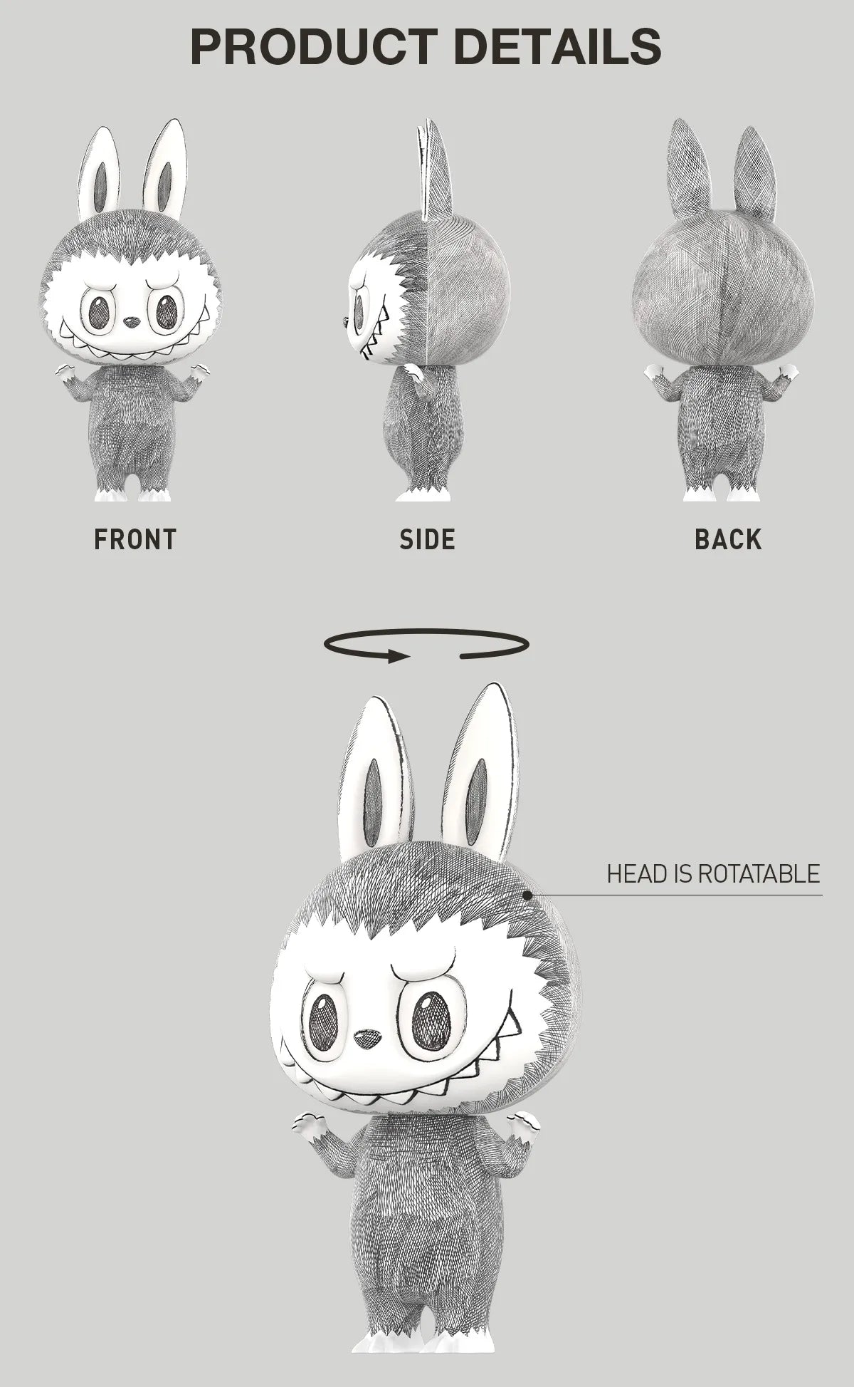 MEGA LABUBU 400% Sketch - POPMARTCAPOPMARTCA